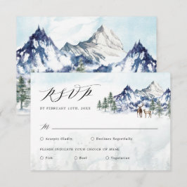Cartão Misty Mountain Winter Forest Wedding RSVP