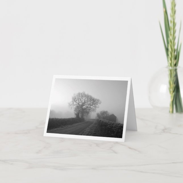 Cartão Misty Winter Morning: Cheshire, Inglaterra (Frente)