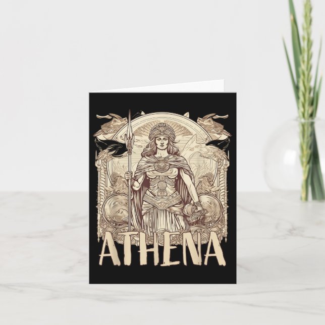 Cartão Mitologia Grega - Athena A Deusa Da Sabedoria E (Frente)