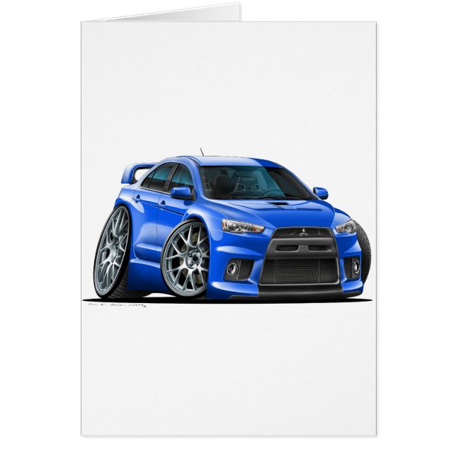 Cartão Mitsubishi Evo Blue Car (Frente)