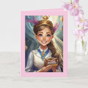 Cartão Mitzvah Bat De 5" x 7" Folheto