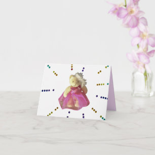 Cartão Miúda de ursinho rosa Feliz Aniversário Bonitinho