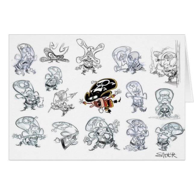 Cartão miúdo do pirata (Frente Horizontal)