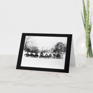 Cartão Miúdos em trenós no Central Park 1915