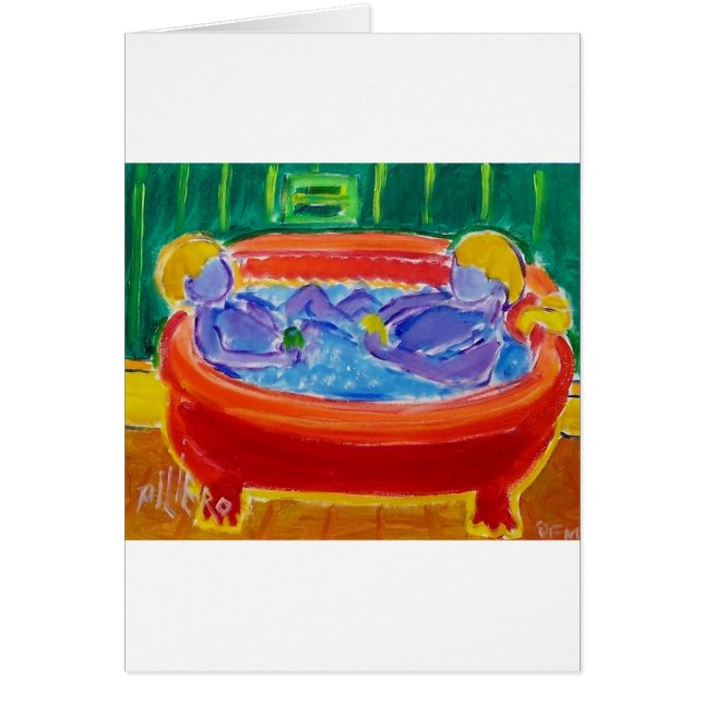 Cartão Miúdos no banho (Frente)