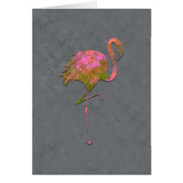 Cartão Mod Colorido Flamingo Chic Moderno Cinza Obrigado