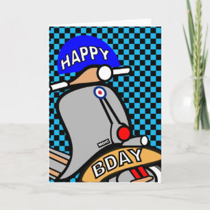 Cartão Mod scooter birthday card