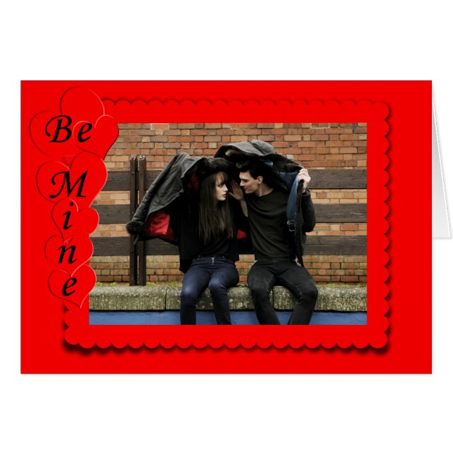 Cartão Modelo de Foto Personalizada de Quadro de Coração  (Frente Horizontal)