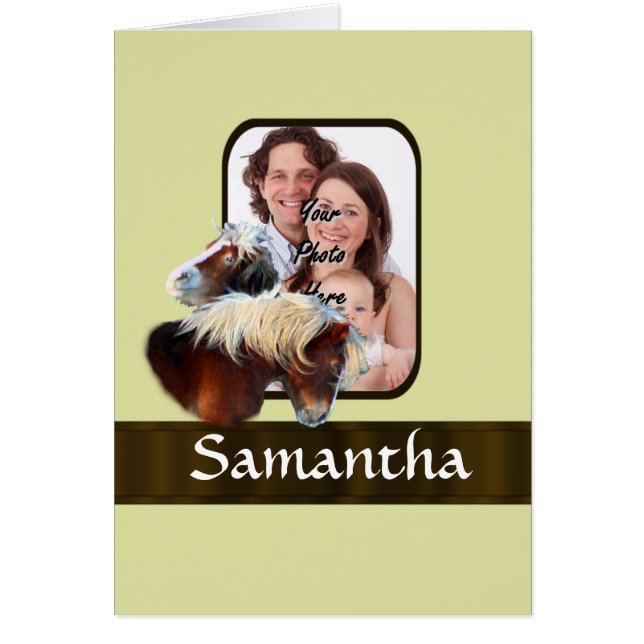 Cartão Modelo de foto Pony (Frente)