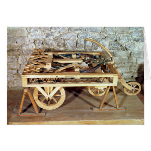 Cartão Modelo de um carro conduzido nos primaveras