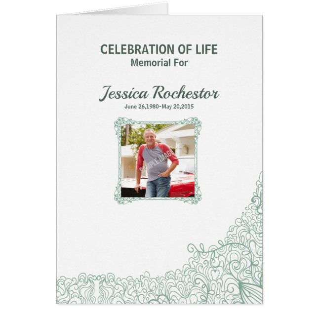 Cartão Modelo fúnebre do programa (Frente)