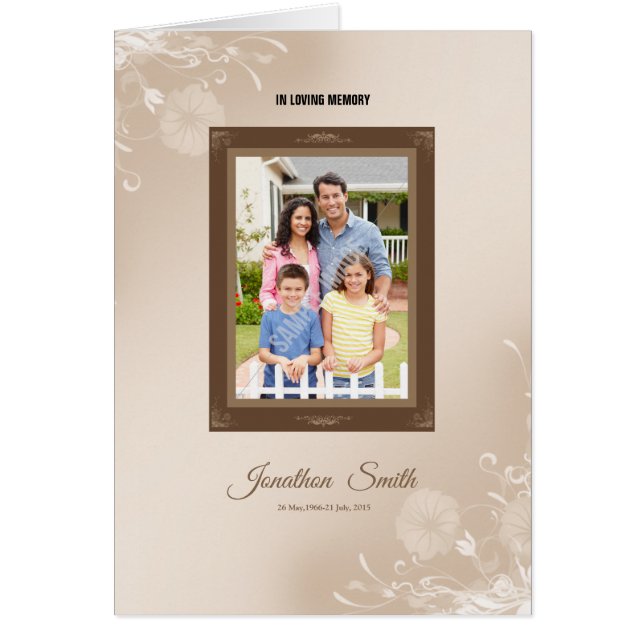 Cartão Modelo fúnebre do programa (Frente)