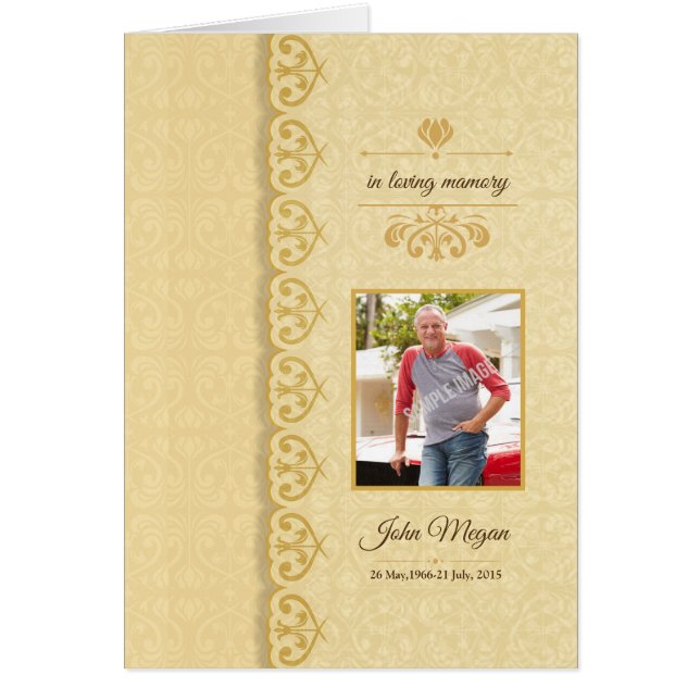 Cartão Modelo fúnebre Printable do programa (Frente)