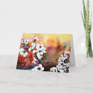 Cartão modern abstract flower asian oriental art painting