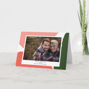 Cartão modern abstract pink green holiday