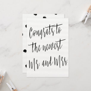 Cartão Modern Chic "Parabéns ao noticiário Sr. e Sra."