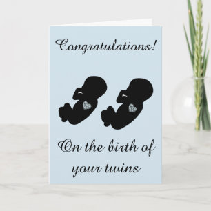 Cartão Modern Congratulations on the birth of your twins
