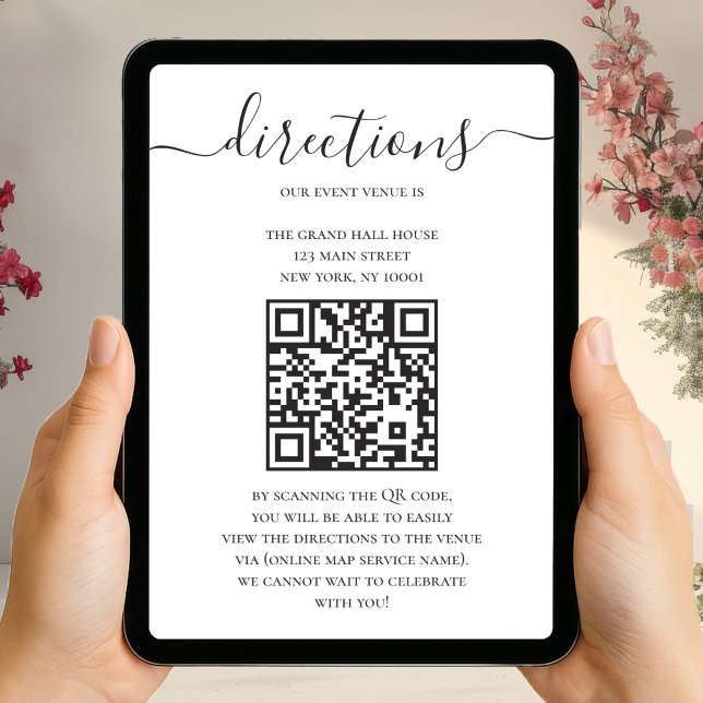 Cartão Modern Directions Digital Maps With QR Code (Criador carregado)