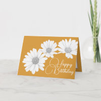 Modern Girly Daisies Floral Flores Dourado Anivers