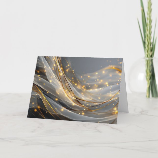 Cartão Modern Gold Swirl Greeting Card (Frente)