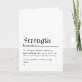 Cartão Modern Heartfelt Encouragement Strength Definition
