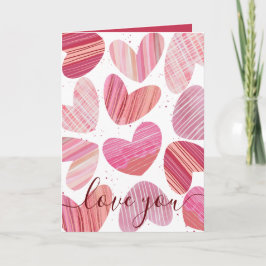 Cartão Modern I Love You Namorados Pink Heart Card