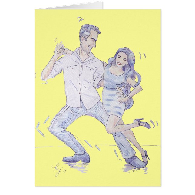 Cartão Modern Jive Ceroc Dancers (Frente)