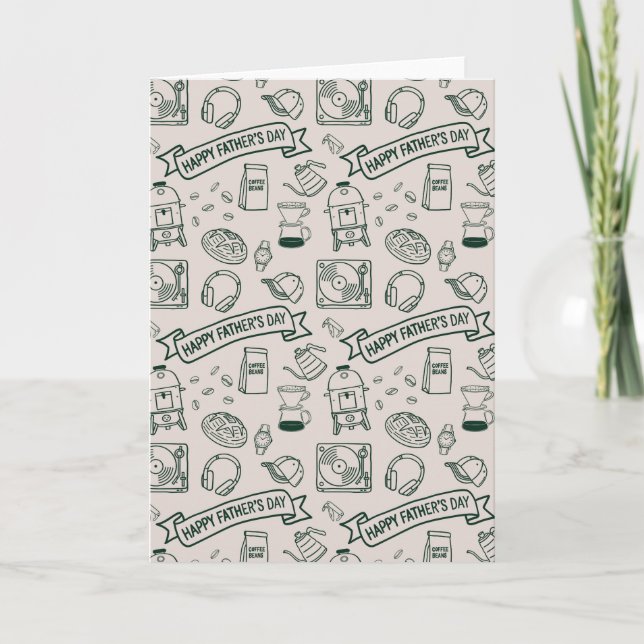 Cartão Modern Millennial Dad Doodle Pattern Father's Day (Frente)