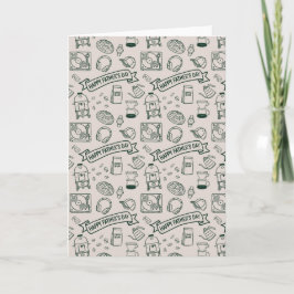 Cartão Modern Millennial Dad Doodle Pattern Father's Day