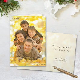 Cartão Modern Minimal With Love Family Photo Christmas