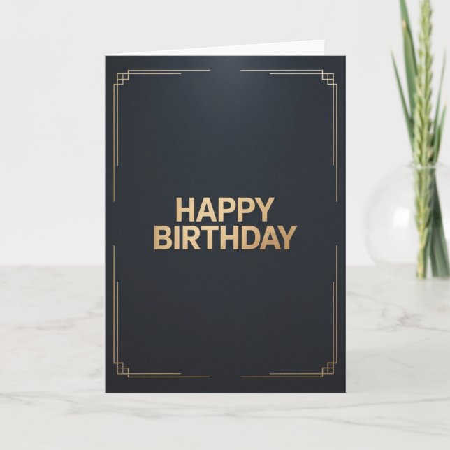 Cartão Modern Minimalist Happy Birthday Card for men (Frente)