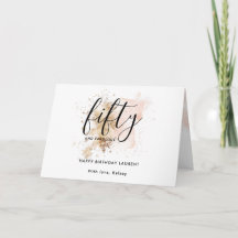 Modern Pink Dourado Glitter Girly 50º Aniversário