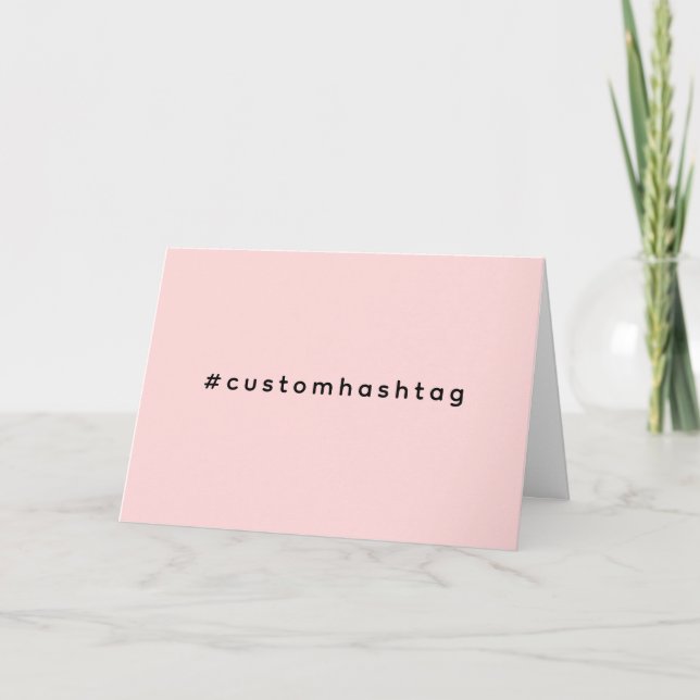 Cartão Modern Pink Hashtag Trending Design (Frente)