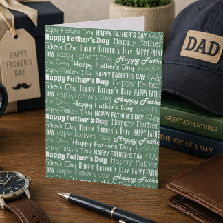 Cartão Modern Sage Green White Typography Father’s Day