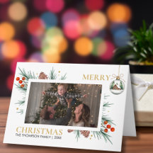 Modern Script Merry Christmas Family Photo Custom