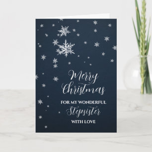 Cartão Modern Snow Stepirmã Feliz Natal
