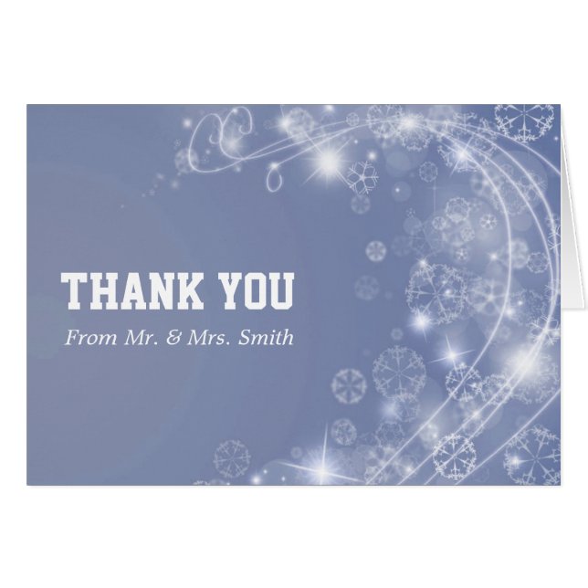 Cartão Modern Star Glitter Confetti Sparkles Obrigado (Frente Horizontal)