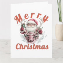 Modern Steampunk Santa and Robot Reindeer Holiday