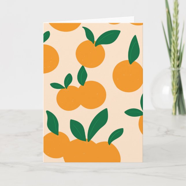 Cartão Modern Stylish Citrus Fruit Oranges Pattern (Frente)