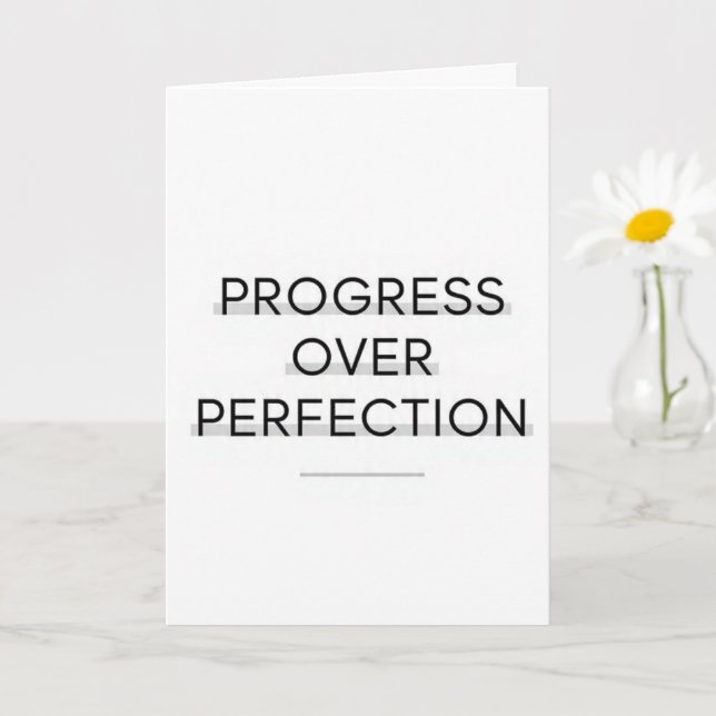 Cartão Modern typography progress over perfection text (Planta pequena)