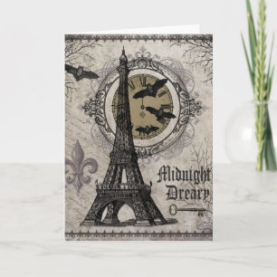 Cartão modern vintage french halloween Eiffel tower