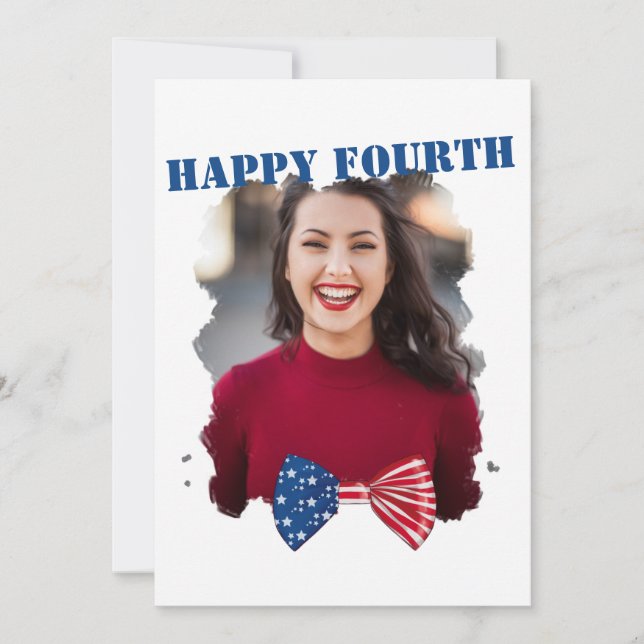 Cartão Moderna e feliz quarto país independência dos EUA  (Frente)