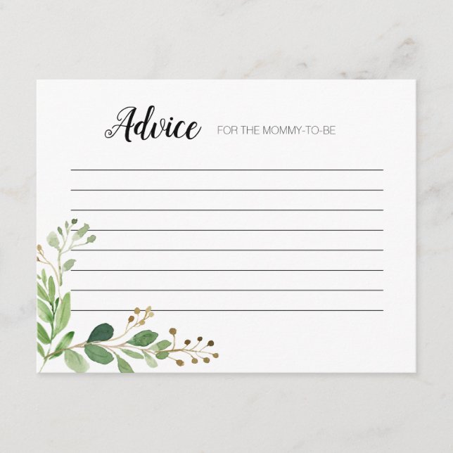 Cartão moderno botânico do conselho das hortaliças (Frente)