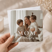 Cartão Moderno de Dia das Mães com Foto Personaliz