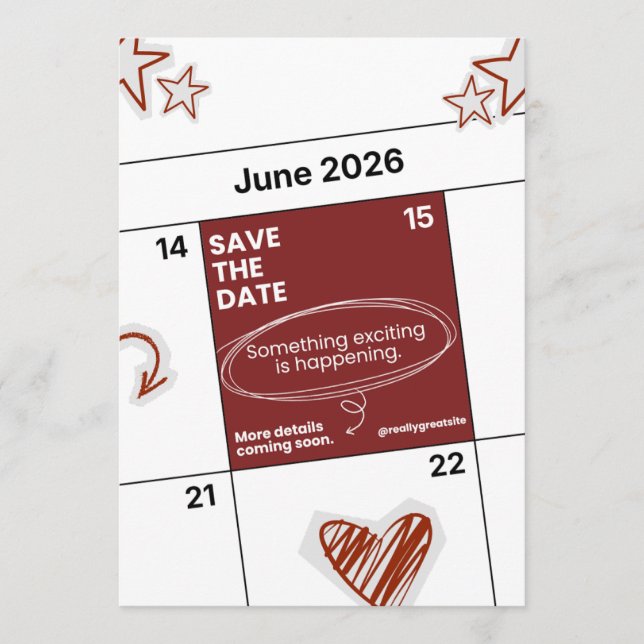 Cartão Moderno de Salve a Data | Casamento Minimal (Frente)