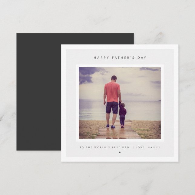 Cartão Moderno do Dia de os pais de Fotografias Personali (Frente/Verso)