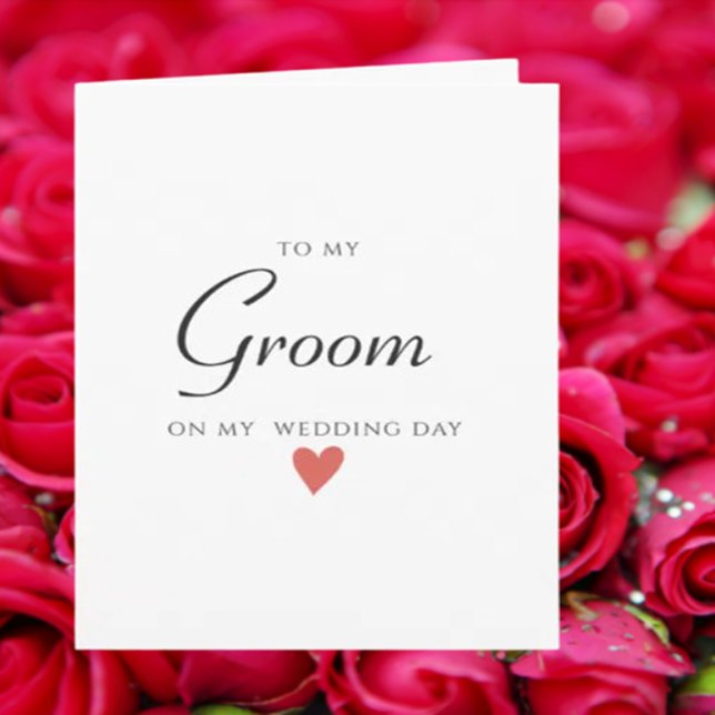 Cartão Moderno Minimalista do Casamento Simples (A Perfect Wedding Day Card for Your Groom)