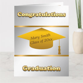 Cartão Moderno simples Personalizar prata Dourada