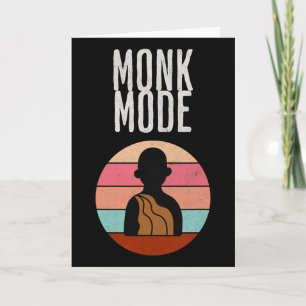 Cartão Modo Monge, Zen E Yoga, Meditação, budista, Retro
