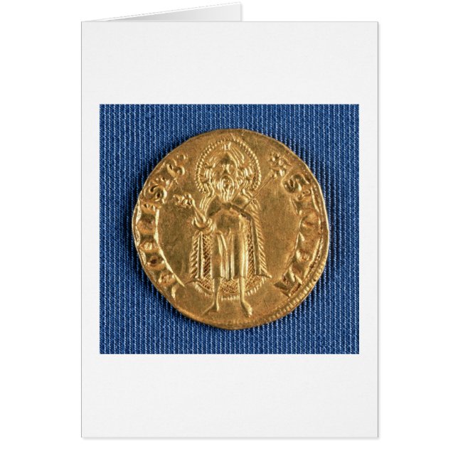 Cartão Moeda Dourado, com St John o baptista, século XVI (Frente)